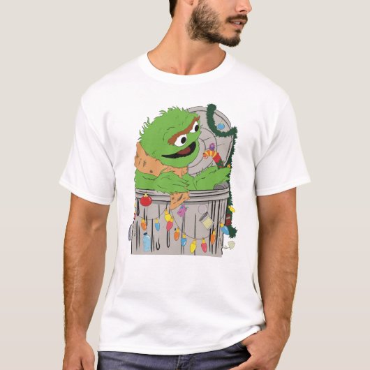 Sesamstraat | Kerst Oscar de Grouch T-shirt (Voorkant)