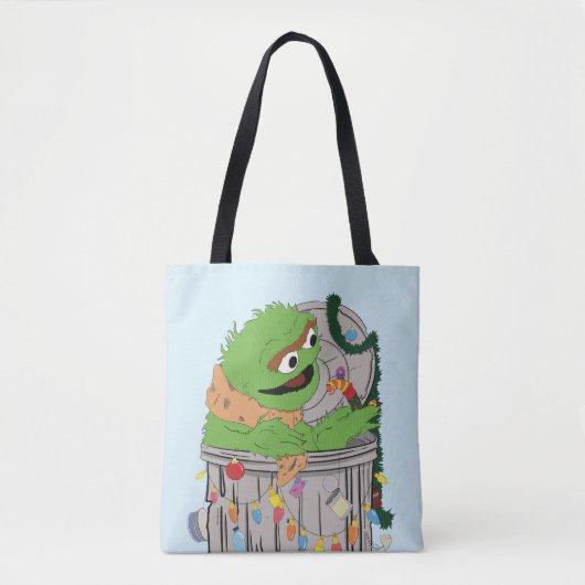 Sesamstraat | Kerst Oscar de Grouch Tote Bag (Voorkant)