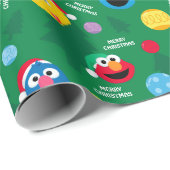 Sesamstraat kerstboompatroon cadeaupapier (Rol Hoek)