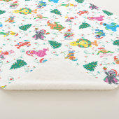 Sesamstraat kerstboompatroon sherpa deken (3/4)