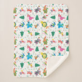 Sesamstraat kerstboompatroon sherpa deken (Voorkant)