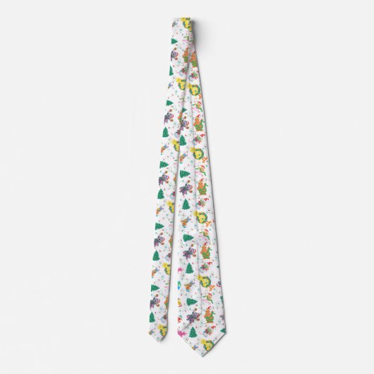 Sesamstraat kerstboompatroon stropdas (Achterkant)