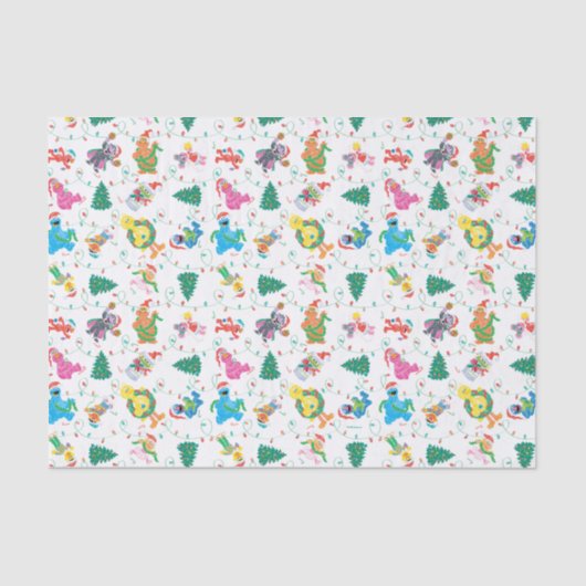 Sesamstraat kerstboompatroon tissuepapier (Voorkant)