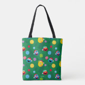 Sesamstraat kerstboompatroon tote bag (Achterkant)