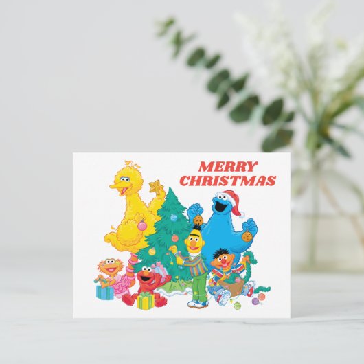 Sesamstraat | kerstcadeaus briefkaart (Staand voorkant)