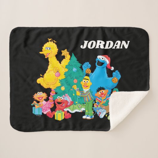Sesamstraat | kerstcadeaus sherpa deken (Voorkant (horizontaal))