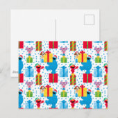 Sesamstraat kerstcadeautjes patroon briefkaart (Voorkant / Achterkant)