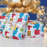 Sesamstraat kerstcadeautjes patroon cadeaupapier<br><div class="desc">Sesamstraat kerstcadeautjes patroon</div>