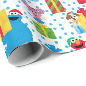 Sesamstraat kerstcadeautjes patroon cadeaupapier (Rol Hoek)