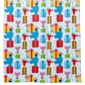 Sesamstraat kerstcadeautjes patroon douchegordijn (Voorkant)