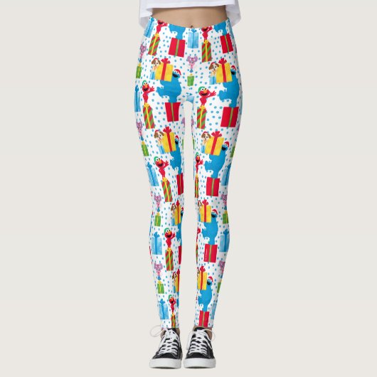 Sesamstraat kerstcadeautjes patroon leggings (Voorkant)