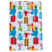 Sesamstraat kerstcadeautjes patroon medium cadeauzakje (Voorkant)
