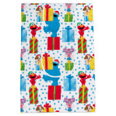 Sesamstraat kerstcadeautjes patroon medium cadeauzakje (Achterkant)