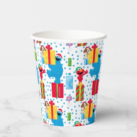 Sesamstraat kerstcadeautjes patroon papieren bekers (Rechts)