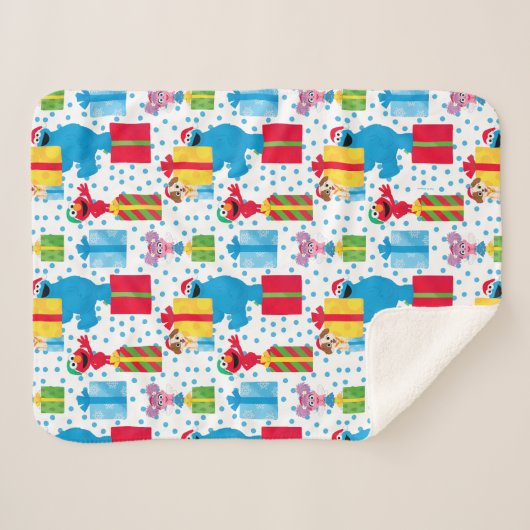 Sesamstraat kerstcadeautjes patroon sherpa deken (Voorkant (horizontaal))