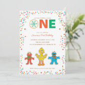 Sesamstraat Kerstkoekje Eerste Verjaardag Kaart (Staand voorkant)