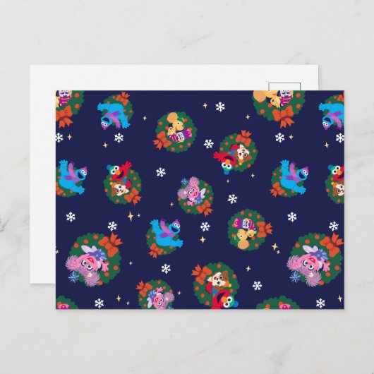 Sesamstraat Kerstmis - Grote Patroon Briefkaart (Voorkant / Achterkant)