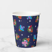 Sesamstraat Kerstmis - Grote Patroon Papieren Bekers (Achterkant)