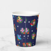 Sesamstraat Kerstmis - Grote Patroon Papieren Bekers (Rechts)