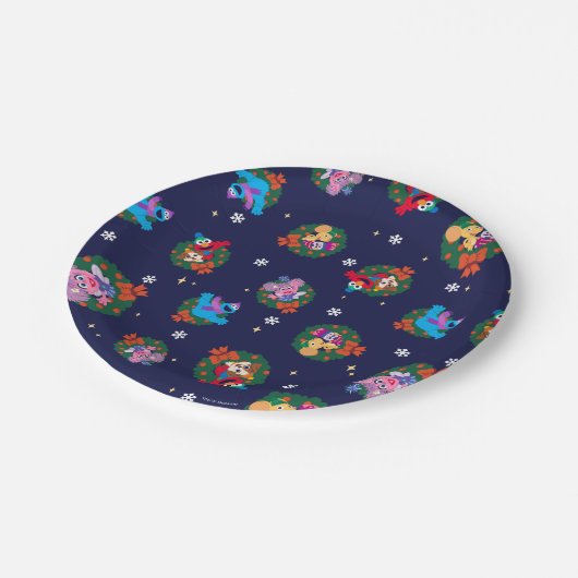 Sesamstraat Kerstmis - Grote Patroon Papieren Bordje (Gekanteld)