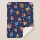 Sesamstraat Kerstmis - Grote Patroon Sherpa Deken (Voorkant)