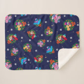 Sesamstraat Kerstmis - Grote Patroon Sherpa Deken (Voorkant (horizontaal))