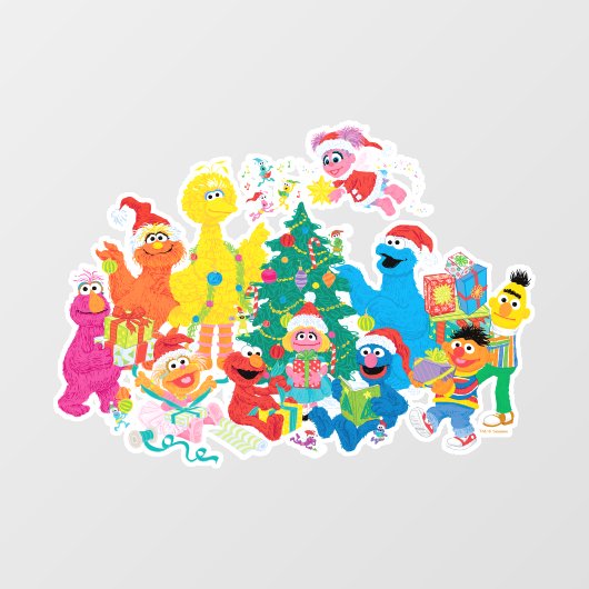 Sesamstraat | Kerstmis met de Hele Gang Raamsticker (Vel)