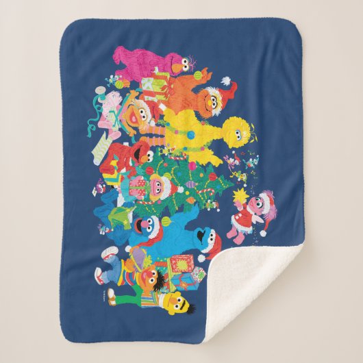 Sesamstraat | Kerstmis met de Hele Gang Sherpa Deken (Voorkant)