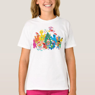 Sesamstraat Kerstmis met de Hele Gang T-shirt
