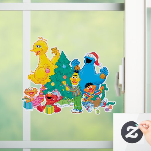 Sesamstraat | Kerstmis Raamsticker (Huis)