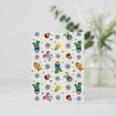 Sesamstraat Kerstmis Snowflake Patroon Briefkaart (Staand voorkant)