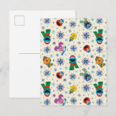 Sesamstraat Kerstmis Snowflake Patroon Briefkaart (Voorkant / Achterkant)
