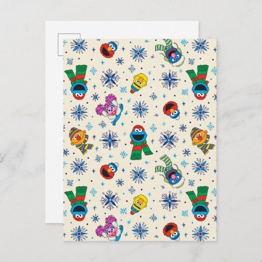 Sesamstraat Kerstmis Snowflake Patroon Briefkaart (Voorkant / Achterkant)
