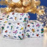 Sesamstraat Kerstmis Snowflake Patroon Cadeaupapier<br><div class="desc">Breng een ijzige, leuke sfeer naar uw vakantieprojecten met dit charmante winterse patroon in Sesamstraat! Met geliefde personages als Cookie Monster, Elmo, Bert, Ernie en Abby Cadabby gekleed in gezellige winterse petten, sjaals en truien straalt dit ontwerp warmte en blijdschap uit. De vrolijke gezichten van je favoriete personages spelen zich...</div>