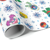 Sesamstraat Kerstmis Snowflake Patroon Cadeaupapier (Rol Hoek)