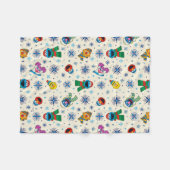 Sesamstraat Kerstmis Snowflake Patroon Fleece Deken (Voorkant (Horizontaal))