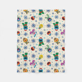 Sesamstraat Kerstmis Snowflake Patroon Fleece Deken (Voorkant)