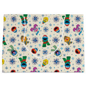 Sesamstraat Kerstmis Snowflake Patroon Groot Cadeauzakje (Voorkant)