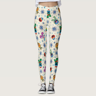 Sesamstraat Kerstmis Snowflake Patroon Leggings