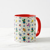 Sesamstraat Kerstmis Snowflake Patroon Mok (Voorkant rechts)
