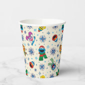 Sesamstraat Kerstmis Snowflake Patroon Papieren Bekers (Links)