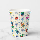 Sesamstraat Kerstmis Snowflake Patroon Papieren Bekers (Voorkant)