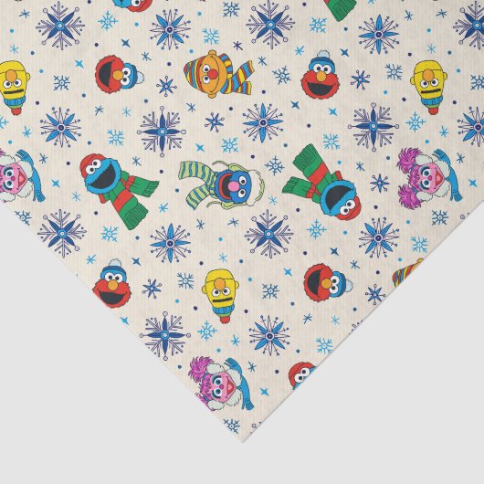 Sesamstraat Kerstmis Snowflake Patroon Tissuepapier (Detail)