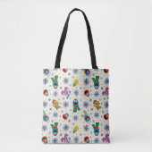 Sesamstraat Kerstmis Snowflake Patroon Tote Bag (Voorkant)