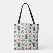 Sesamstraat Kerstmis Snowflake Patroon Tote Bag (Achterkant)