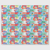 Sesamstraat kerstpatronen | Jouw namen toevoegen Cadeaupapier (Vlak)