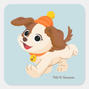 Sesamstraat   Kersttango Vierkante Sticker