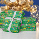 Sesamstraat kerstverlichting patroon cadeaupapier<br><div class="desc">Vier het seizoen met deze speelse Sesamstraat-vakantiepatronen! Met een prachtige reeks personages zoals Elmo, Big Bird, Cookie Monster, Bert, Ernie, Oscar de Grouch en Abby Cadabby die van achter weelderige groene slingers naar buiten gluren, is dit ontwerp gevuld met feestelijk plezier. Versierd met kleurrijke vakantie ornamenten en twinkelende kerstverlichting, dit...</div>