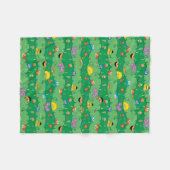 Sesamstraat kerstverlichting patroon fleece deken (Voorkant (Horizontaal))