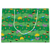 Sesamstraat kerstverlichting patroon groot cadeauzakje (Voorkant)